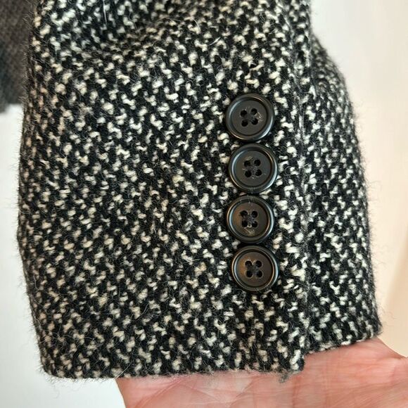 Vintage Lauren Ralph Lauren Women Wool tweed blazer suit jacket black tan 10 EUC - Picture 4 of 11